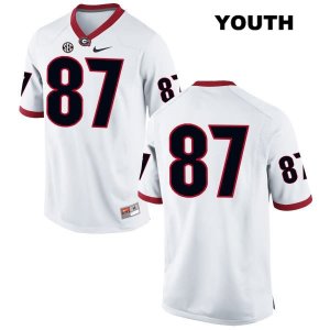 Youth Georgia Bulldogs NCAA #87 Miles McGinty Nike Stitched White Authentic No Name College Football Jersey ABZ0654FP